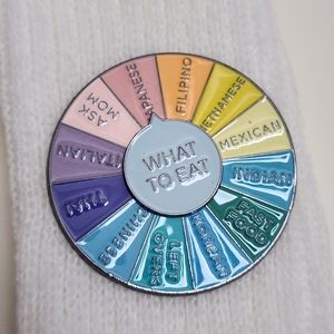 What to Eat Spinning Wheel Enamel Pin